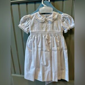 Feltman Brothers White Baby Dress with Hand Embroidered Details